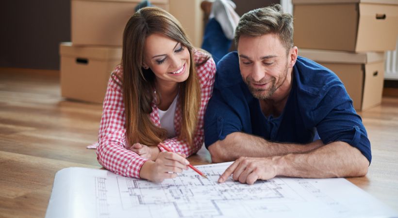 Couple planning a property development
