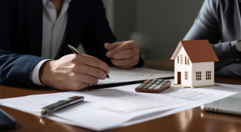 Person signing property development finance documents